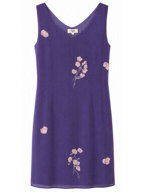 Ilana Hawaii 100% silk dress floral purple Womens Large